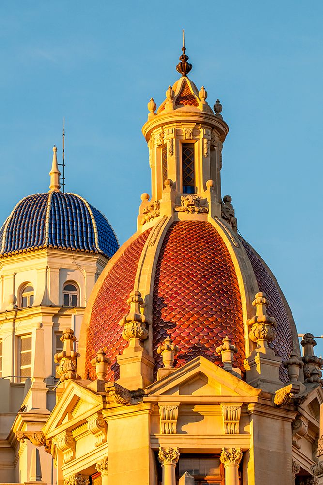 Valencia Town Hall cupola or dome, Plaza del Ayuntamiento, Valencia, Spain.